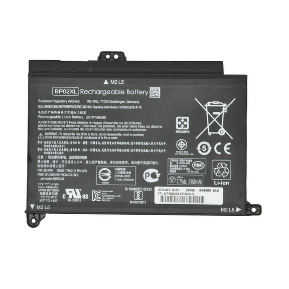 New BP02XL Laptop Battery for HP Pavilion PC 15 Series 15-AU091NR 15-AU010WM 15-AU018WM 15T-AW000 15Z-AW000 15- AU123CL 15-AU063CL 849909-855 849569-542 849569-421 849569-541 HSTNN-LB7H HSTNN-UB7B