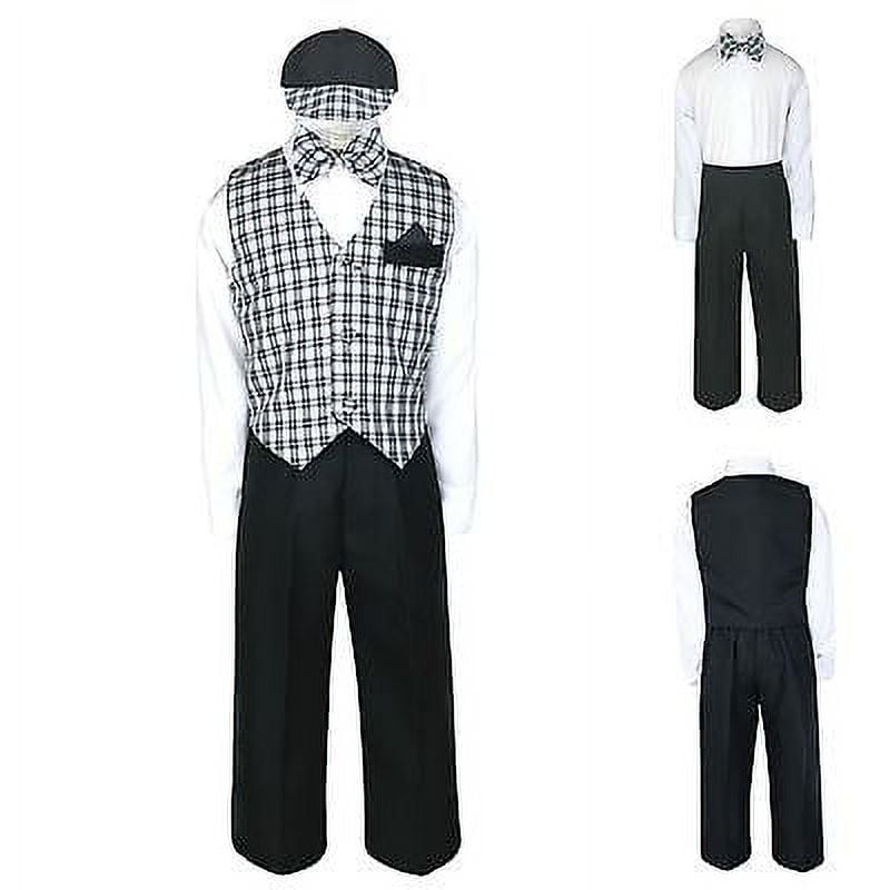 New Baby Boy & Toddler Eton Formal Vest Suit Outfits Black S M L XL 2T