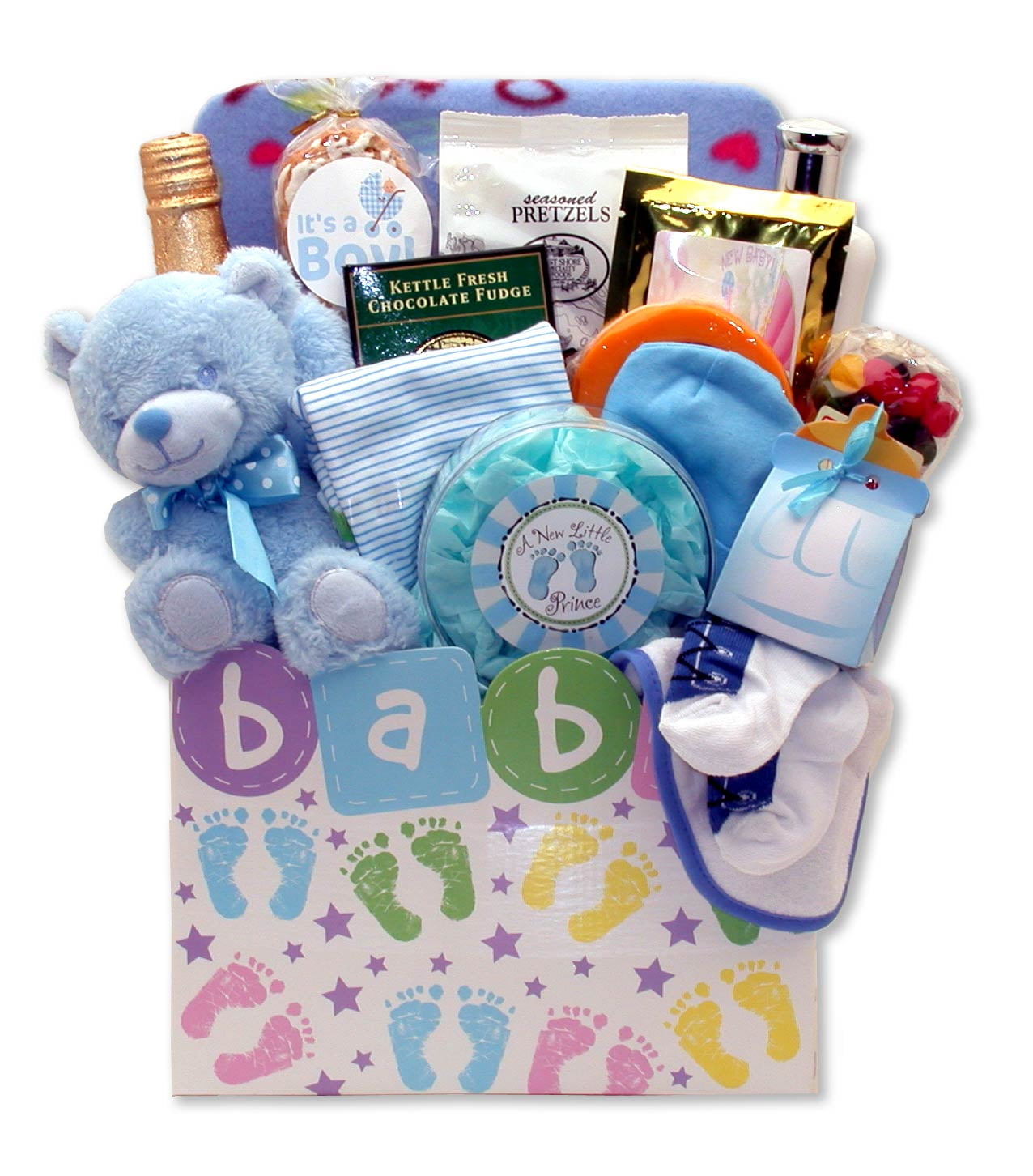 New Baby Gift Set for Newborn Boy – 2 Blue Keepsake Boxes with Baby  Clothes, Teddy Bear and Newborn Essentials - New Baby Gift Basket for  Parents