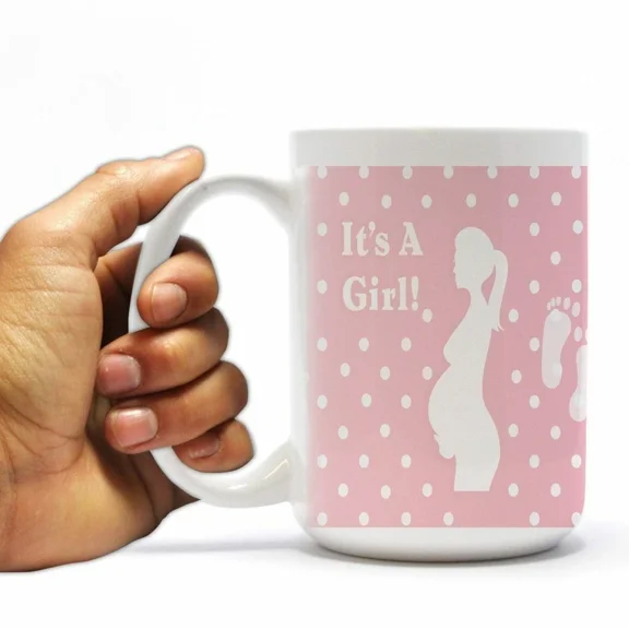 New Baby Coffee Mug - It'S A Girl - Pregnant Mother - 15 Oz