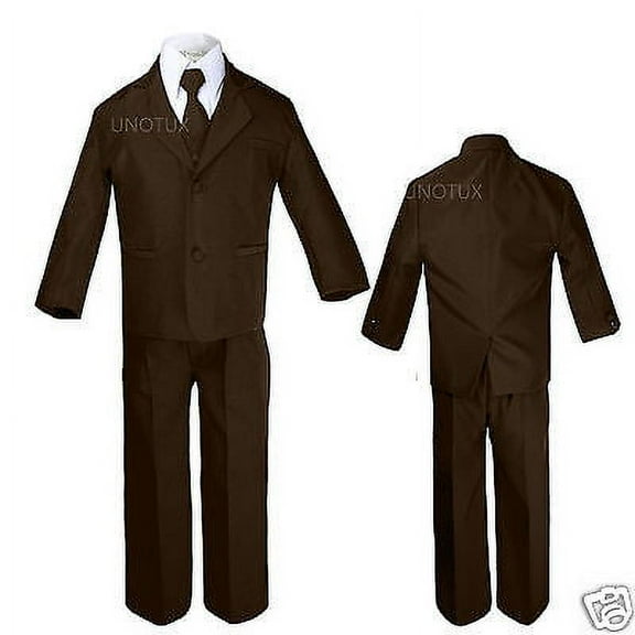 New Baby Toddler & Boy Wedding Tuxedo Suit 0M-24M,2T 3T 4T 5 6 7 8 10 12 Brown