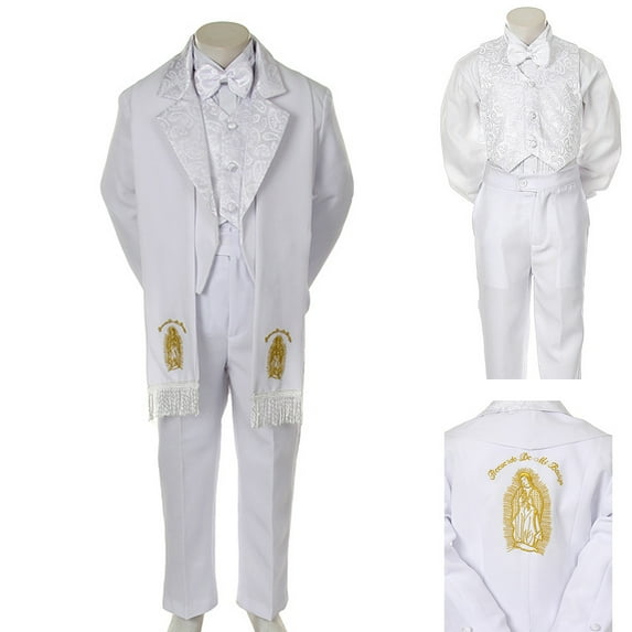 New Baby Toddler Kid Child Boy Church Christening Baptism Tuxedo Suit S-7 White