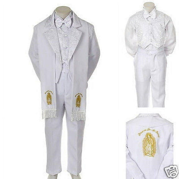 New Baby Toddler Kid Child Boy Church Christening Baptism Tuxedo Suit S-7 White