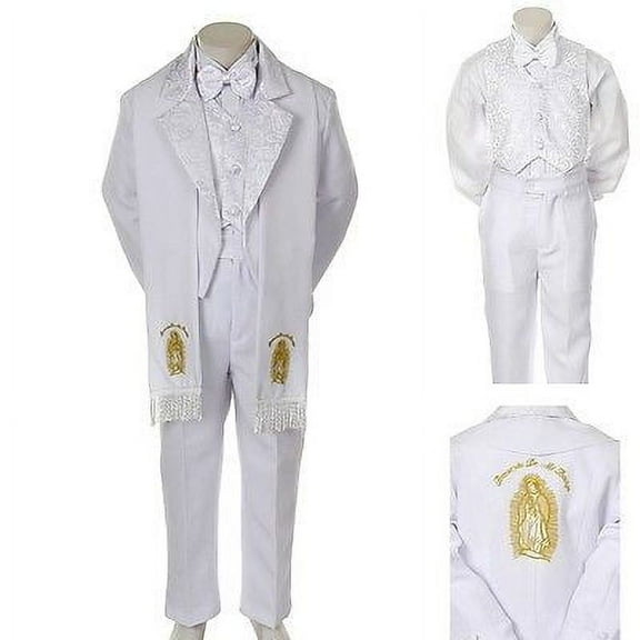 New Baby Toddler Kid Child Boy Church Christening Baptism Tuxedo Suit S-7 White