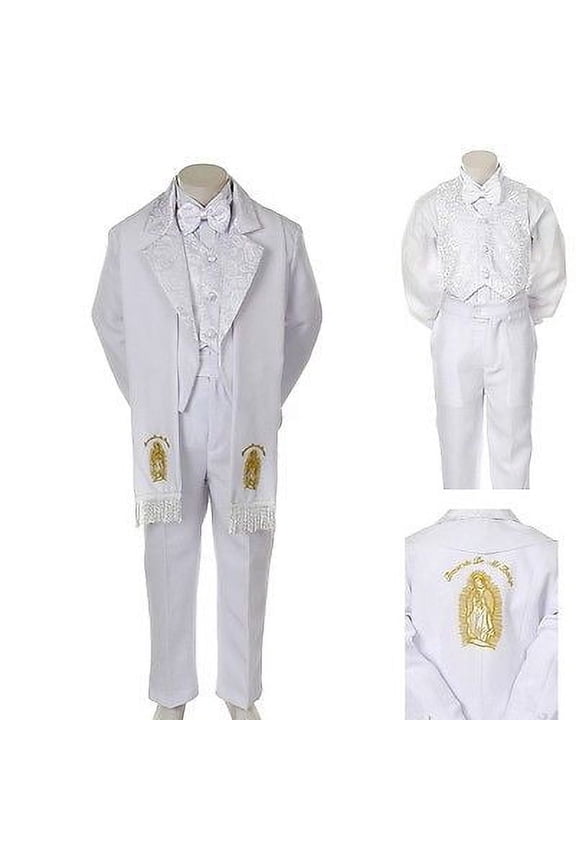 New Baby Toddler Kid Child Boy Church Christening Baptism Tuxedo Suit S-7 White