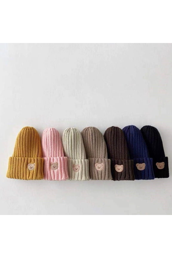 - Baby Toddler Bear Beanie - Mustard