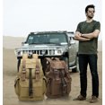 thumbnail image 1 of New Backpack Men's Backpack Large Capacity Canvas Bucket Bag Casual Men's Bag Travel Bag Primary and Secondary School Bags,Khaki, 1 of 2