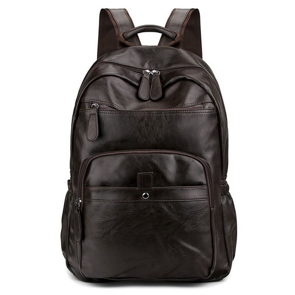 New Bag Simulation Leather Backpack, Soft Leather Large-Capacity Fashion Backpack Backpack, Casual Simple One Shoulder,Black