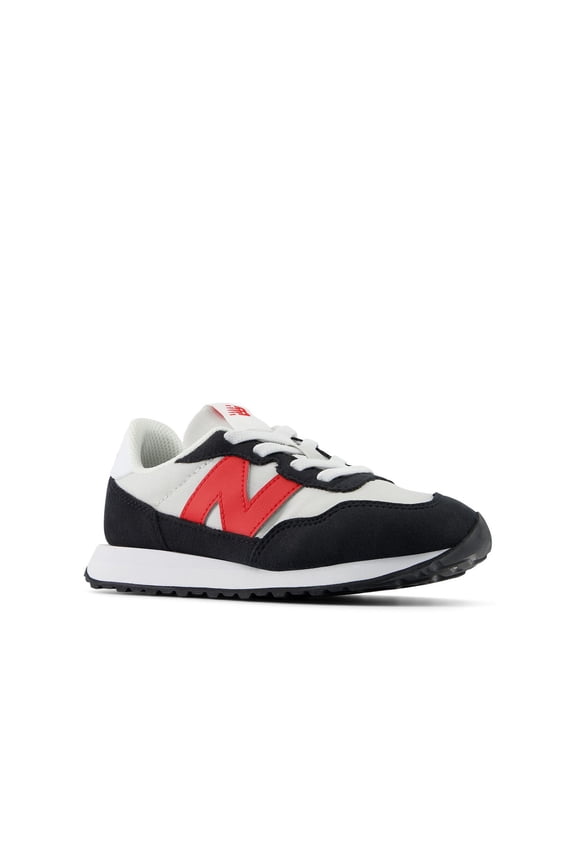 237 V1 Bungee Sneaker, Grey Matter/True Red, 13 Wide US Unisex Little_Kid