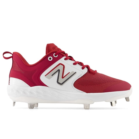 New Balance Men's Fresh Foam X 3000V6 Low Metal Baseball Cleats Cardinal/White Medium 10.5