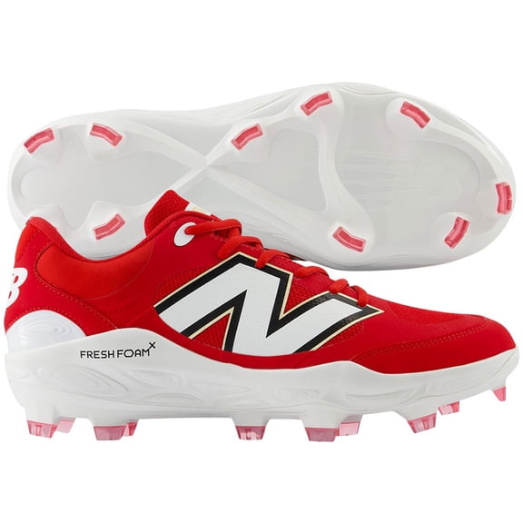 New Balance Mens 3000V7 Molded Baseball Cleats Red/White 12