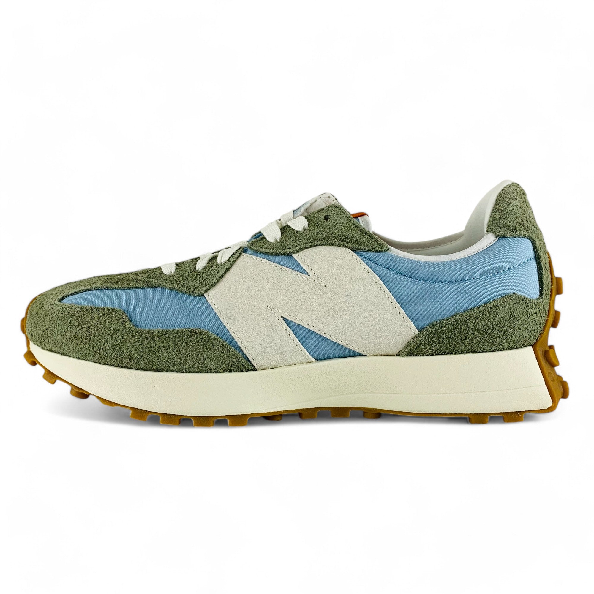 New Balance 327 Dark Olivine Chrome Blue Men's Shoes Casual