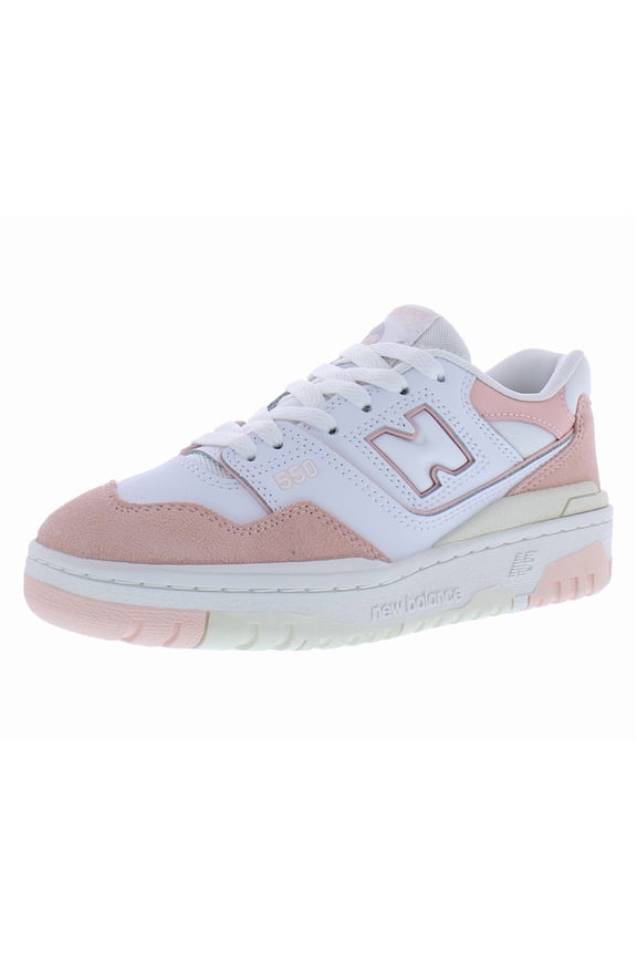 550 GS Girls Shoes Size 4, Color: White/Pink/Pink