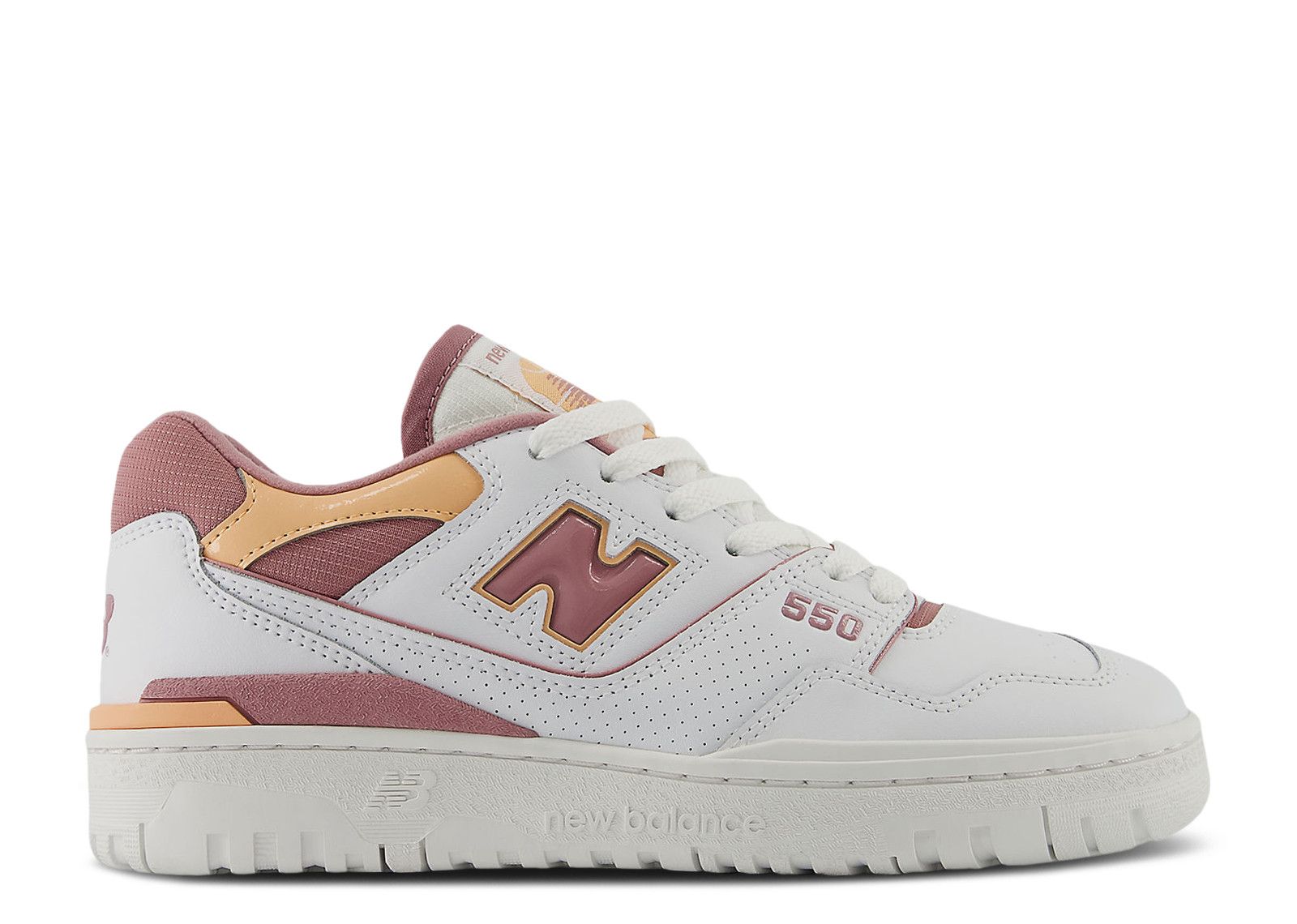 550 Tenis Mujer, Blanco/Rosado/Durazno Nebuloso, Talla 5.5