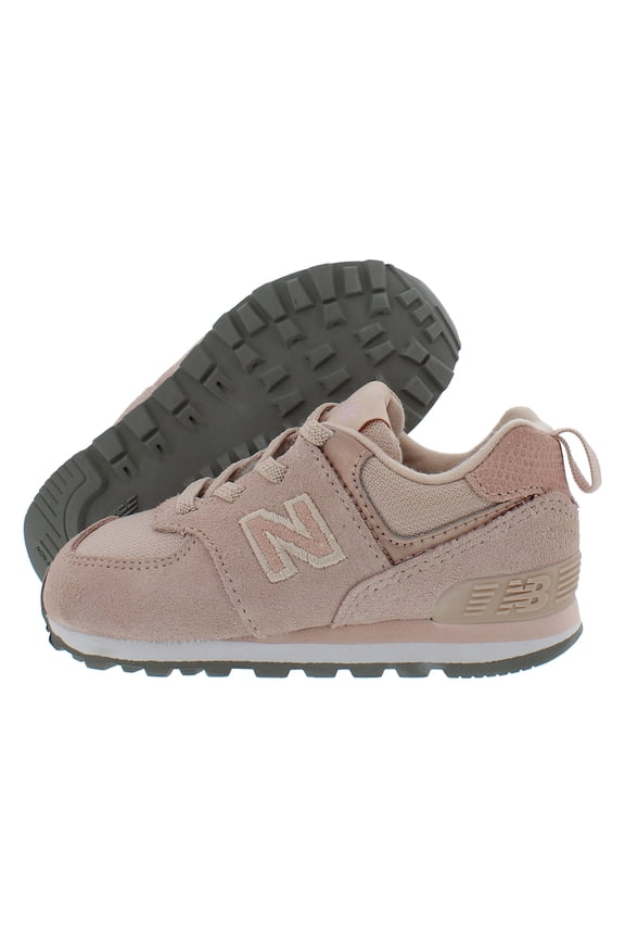 574 Bungee Lace Infant/Toddler Shoes Size 5, Color: Pink/White