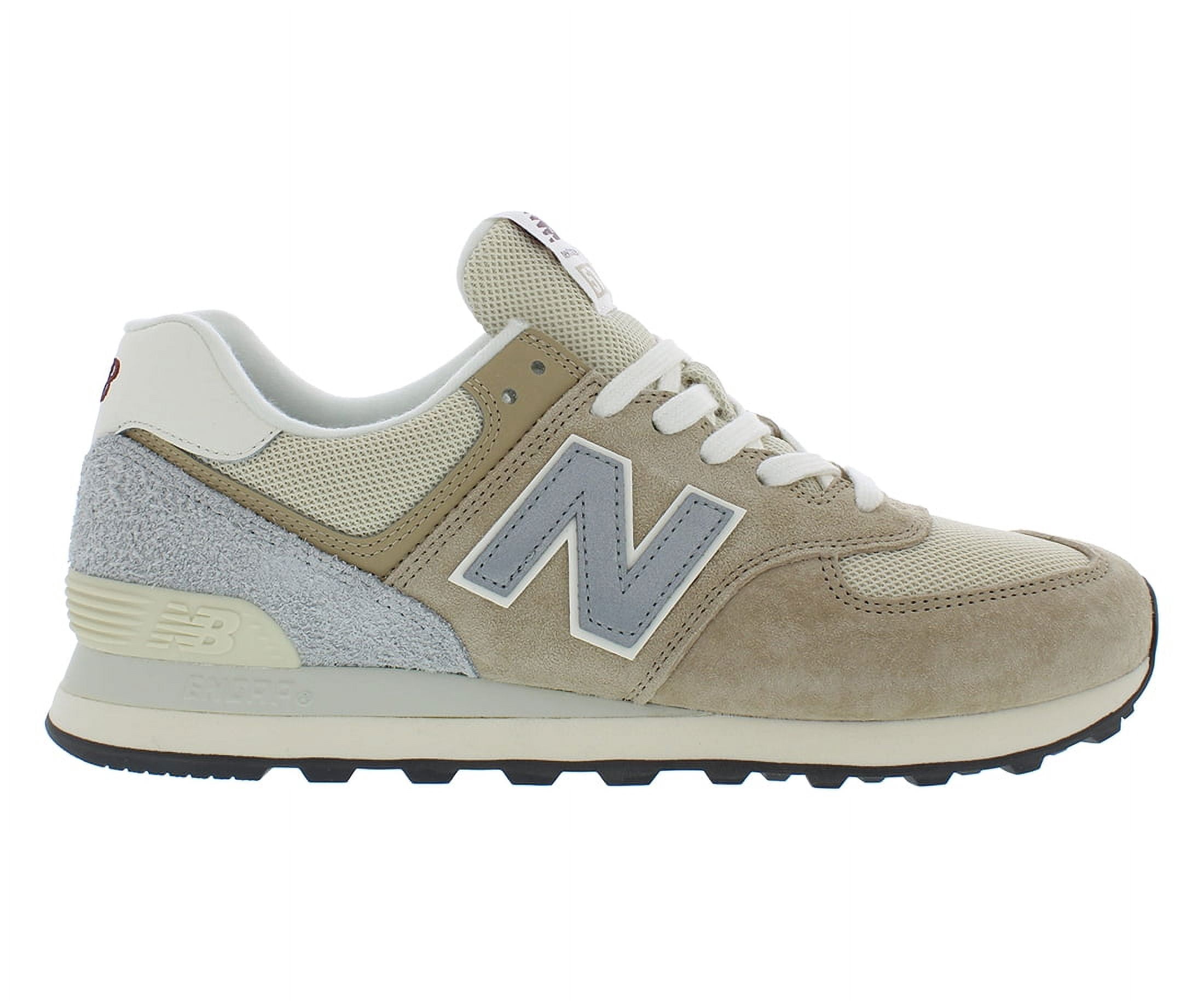 New Balance 574 ML574DYK Castlerock/White/Gold Men\'s Suede Low Top New Balance 574  main image 2