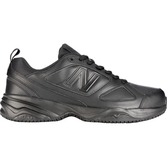 New Balance Mens 2E WIDE Slip Resistant Industrial Shoes Leather Work - Black