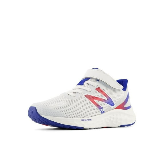 New Balance Fresh Foam Arishi V4 Bungee Lace with Top Strap Running Shoe, Quartz Grey/Team Royal/Team Red, 12.5 US Unisex Little Kid