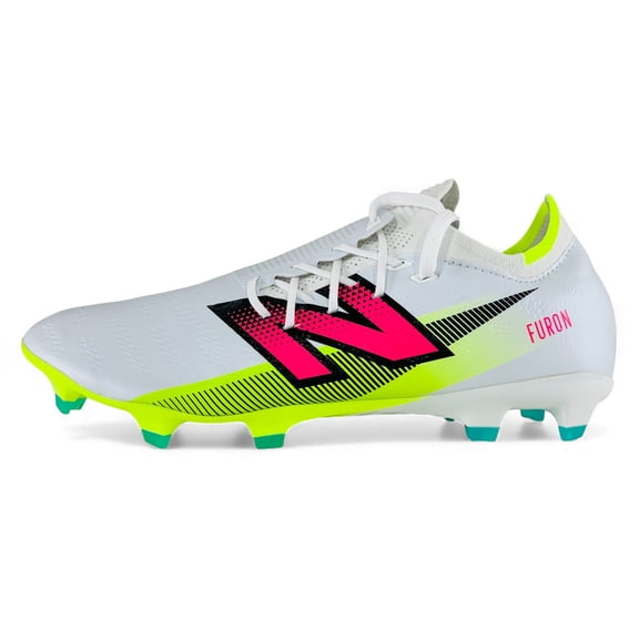 New Balance Furon Pro FG v7+ White Yellow United in FuelCell Pack Men's Wide 2E Soccer Cleats SF1FH75, Men's U.S. Shoe Size 9