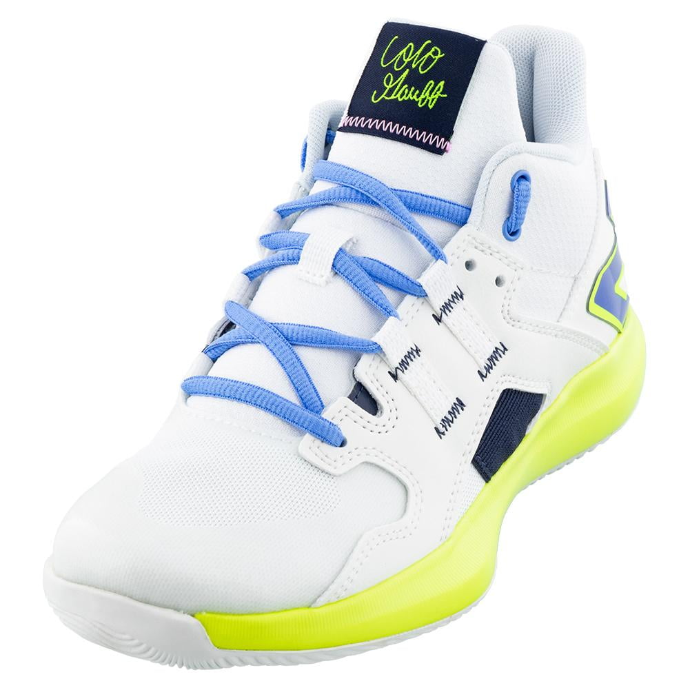 New Balance Juniors Coco CG1 Tennis Shoes White and Hi lite 4