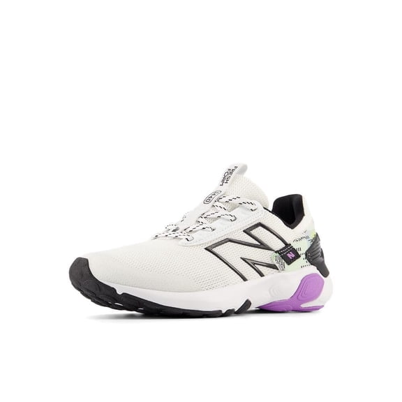 New Balance Kid's 1440 V1 Lace-Up Running Shoe, White/Black/Purple Fade, 1.5 W Little Kid