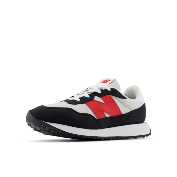 New Balance Kid's 237 V1 Lace-Up Sneaker, Grey Matter/True Red, 4.5 W Big Kid
