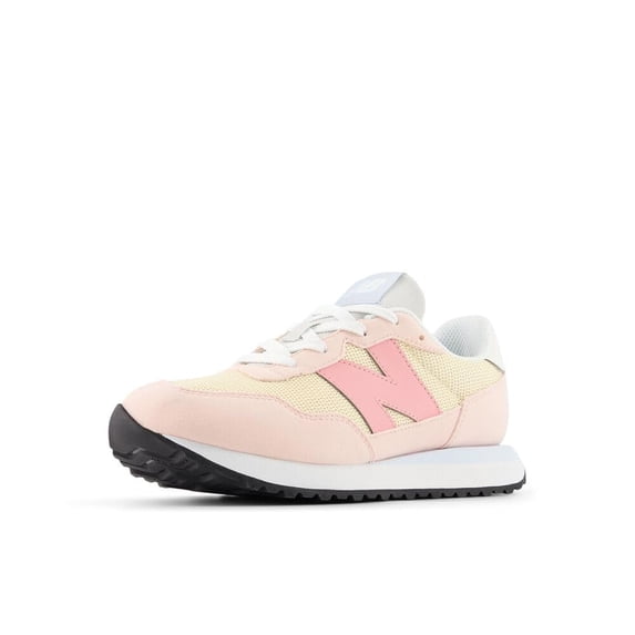 New Balance Kid's 237 V1 Lace-Up Sneaker, Sherbert/Double Bubble, 4 W Big Kid