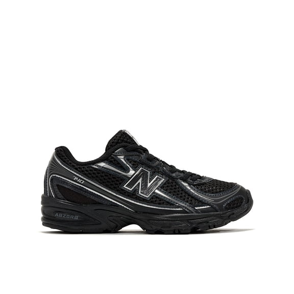 New Balance Kid's 740 Bungee Lace Black Grey Silver Shoes, from StockX