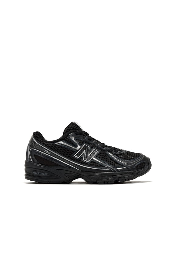 Kid's 740 Bungee Lace Black Grey Silver Shoes, from StockX