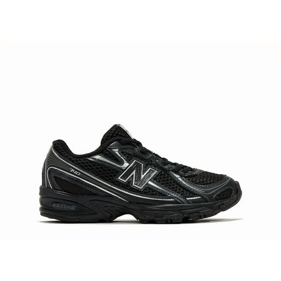 New Balance Kid's 740 Bungee Lace Black Grey Silver Shoes, from StockX