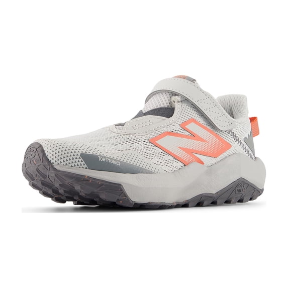 New Balance Kid's DynaSoft Nitrel V6 Hook and Loop Running Shoe, Grey Matter/Slate Grey/Flare, 2 W Little Kid