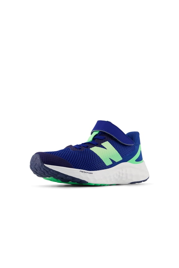 Kid's Fresh Foam Arishi V4 Lace-Up Running Shoe, Galaxy Blue/Lime Leaf/Nb Navy, 5 W Big Kid