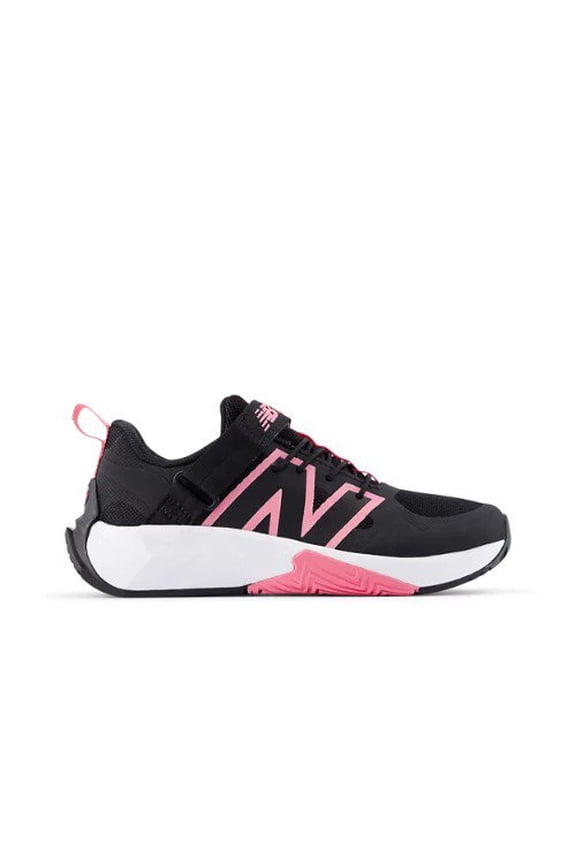 Kid's FuelCell Play V1 Hook & Loop Running Shoe, Black/Signal Pink/White, 12 M Little Kid