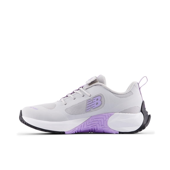 New Balance Kid's FuelCell Play V1 Hook & Loop Running Shoe, Grey Matter/Lilac Glo/White, 10.5 W Little Kid
