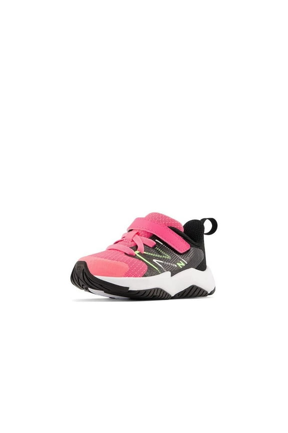 Kid's Rave Run V2 Hook & Loop Shoe, Neon Pink/Phantom/Bleached Lime Glo, 6.5 Big Kid