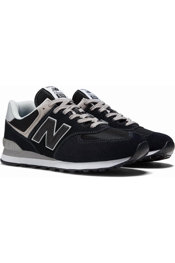 ML574EVB: Men's 574 Core Sneaker, BLACK/WHITE, WIDE