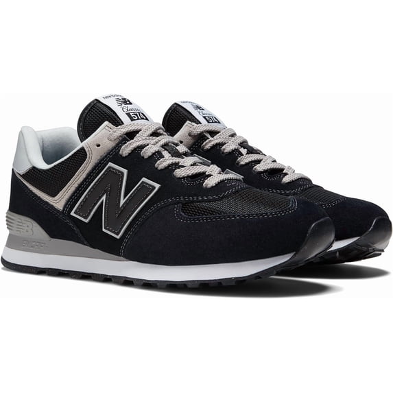 New Balance ML574EVB: Men's 574 Core Sneaker, BLACK/WHITE, WIDE