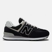 New Balance ML574EVB Mens 574 Core Sneaker, BLACK/WHITE