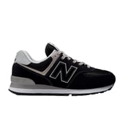 New Balance ML574EVB Mens 574 Core Sneaker, BLACK/WHITE