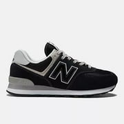 New Balance ML574EVB Mens 574 Core Sneaker, BLACK/WHITE