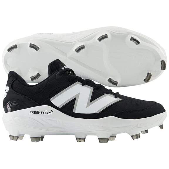 New Balance Men's 3000V7 Synthetic Molded Baseball Cleats Black/White 7.5