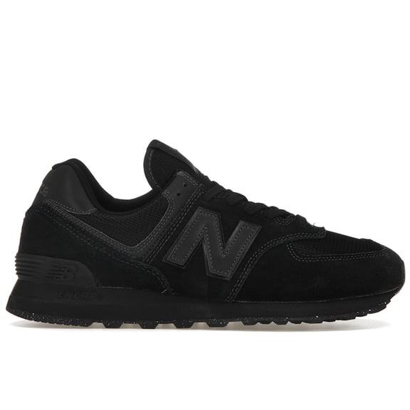 New Balance Men’s 574 Triple Black Shoes, BLACK, Size 10