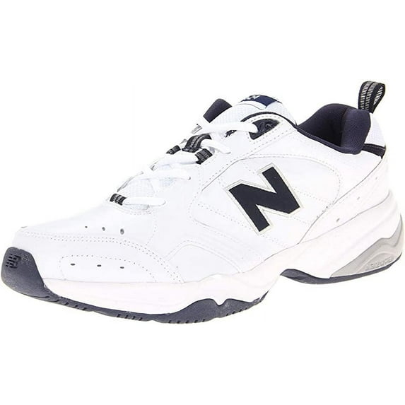 New Balance Men's 624 v2 Running Shoe, White/Navy, 10 B(N) US