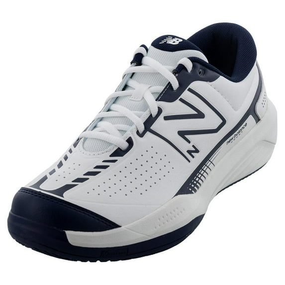 New Balance Men`s 696v5 2E Width Tennis Shoes White and Navy ( 8.5 )