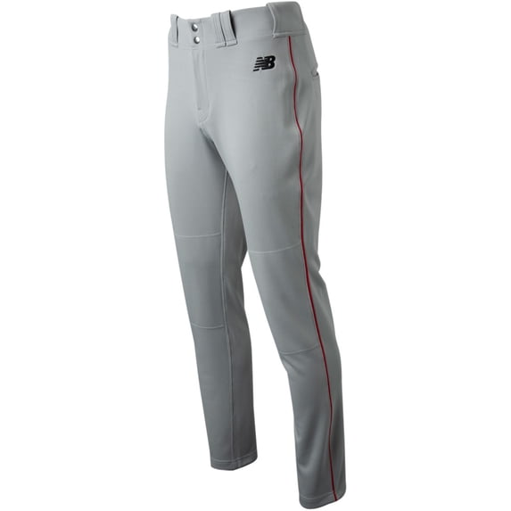 New Balance Men's Adversary 2.0 Piped Tapered Baseball Pant Grey/Red 3Xl