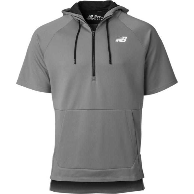 New Balance Men s Bp Short Sleeve Fleece Training Hoodie Dark Grey 3Xl Walmart