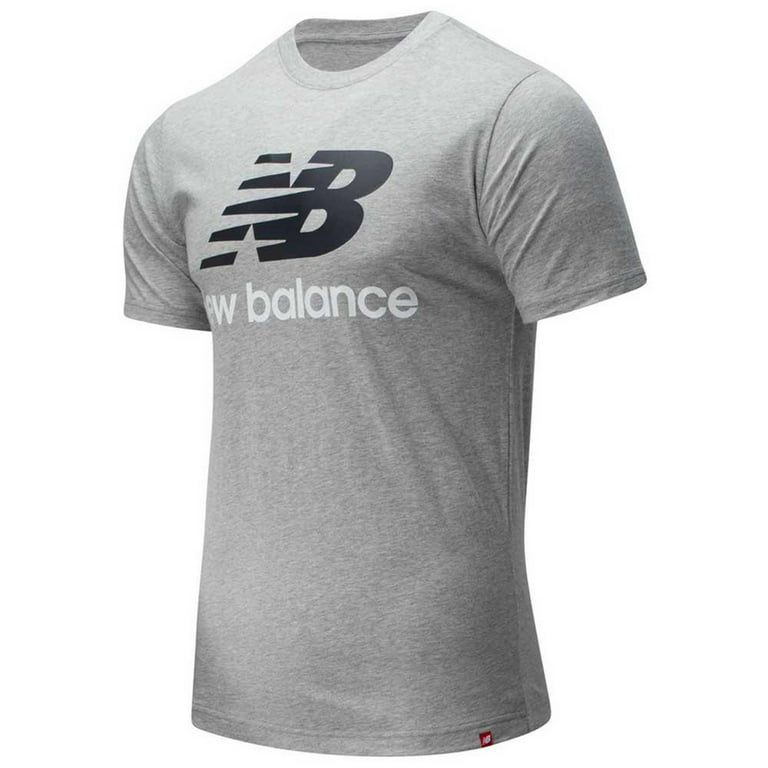 Stacked Men\'s Tee New Athletic Grey Balance mt01575-ag Logo Essentials