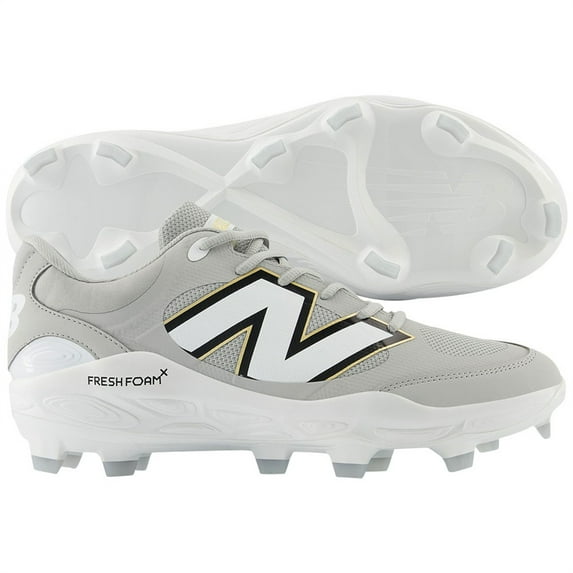New Balance Mens 3000V7 Molded Baseball Cleats Grey/White 8.5