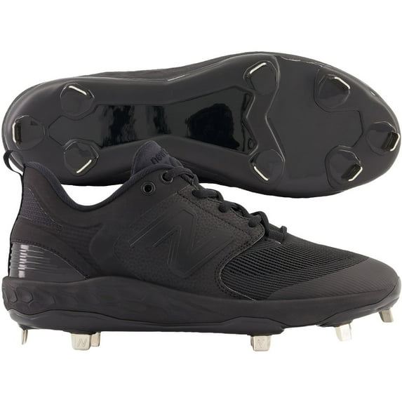 New Balance Men's Fresh Foam X 3000V6 Low Metal Baseball Cleats Black/Black Medium 5