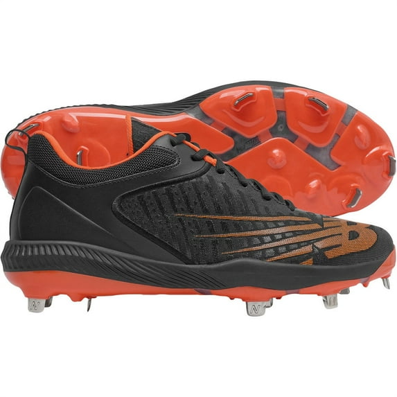 New Balance Mens Fuel Cell L4040v6 Low Metal Baseball Cleats Black/Orange 6.5